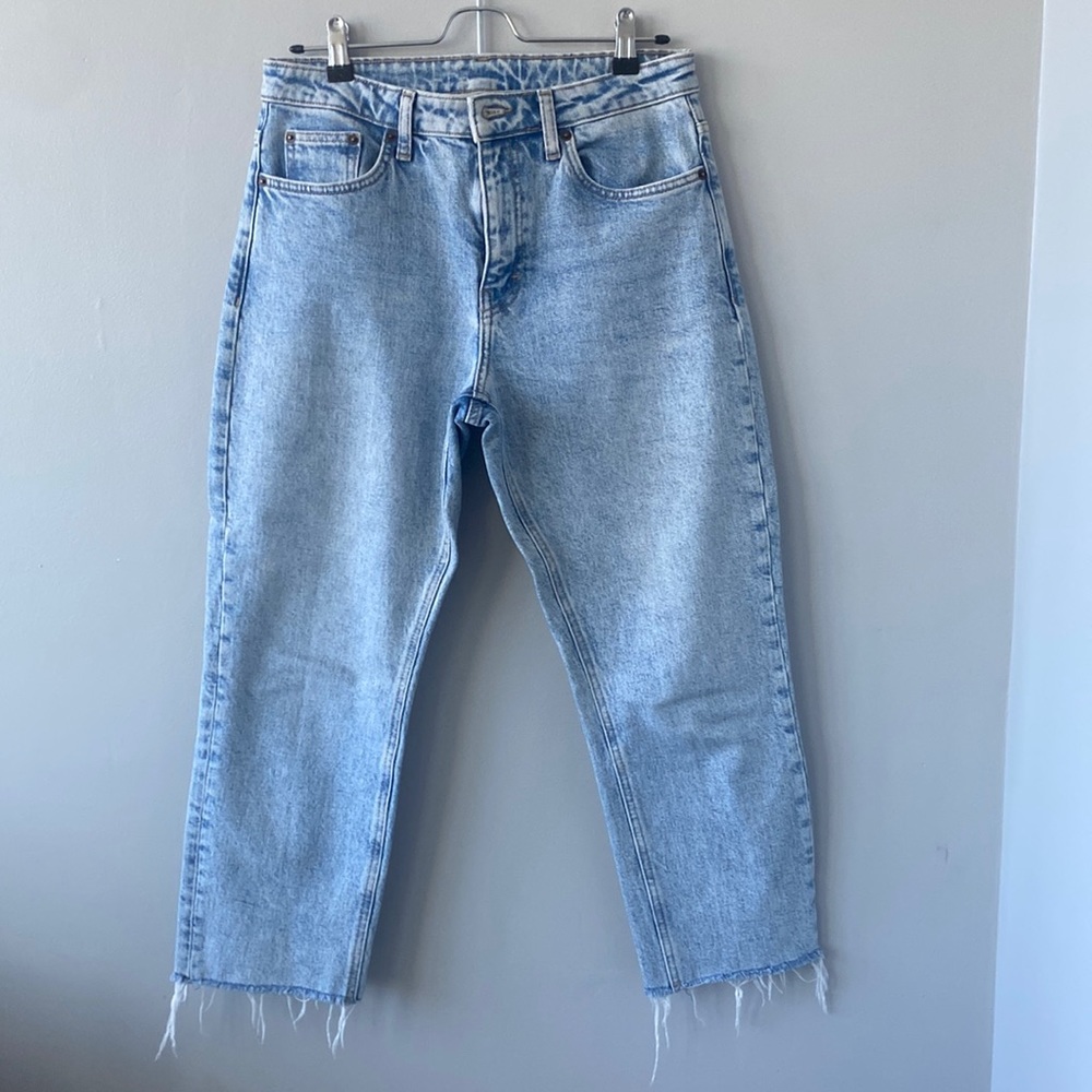 Topshop Straight Leg Jeans Light Wash 28